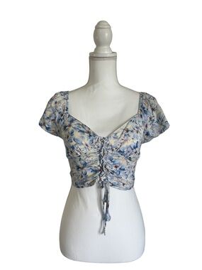 American Eagle Floral Milkmaid Crop Top Size Small Fairycore Fairygrunge Y2K